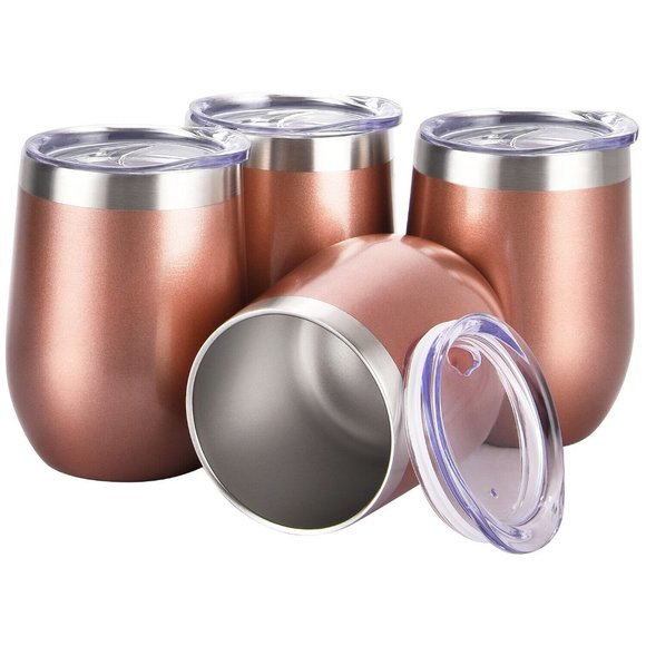 12 Oz. Double-Insulated Rose Gold Tumblers -6 Pack - Picture 3 of 4